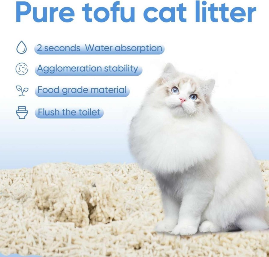 cat litter Generic | My Pet Tofu Cat Litter Clumping Flushable Unscented Odor Control Lightweight Hard Clumping Natural Dust-Free Pure Cat Litter (6 Lb/Bag) (6Lbx1Bag)